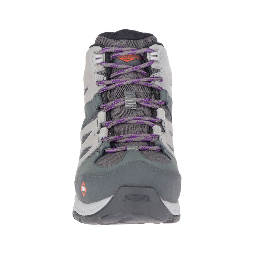 Bottes de Securite Merrell Siren Mid Waterproof Alloy Toe Grise/Blanche Femme | K.R.HTGT